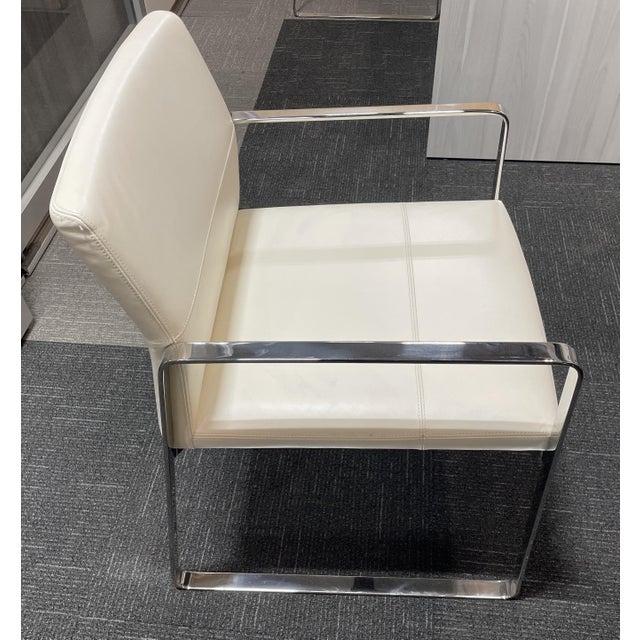 Celon White Leather Arm Chair by Bernhardt Design Lievore Altherr Molina For Sale In Chicago - Image 6 of 11