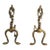 Pair of Handmade Italian Solid Brass Fireplace Andirons For Sale