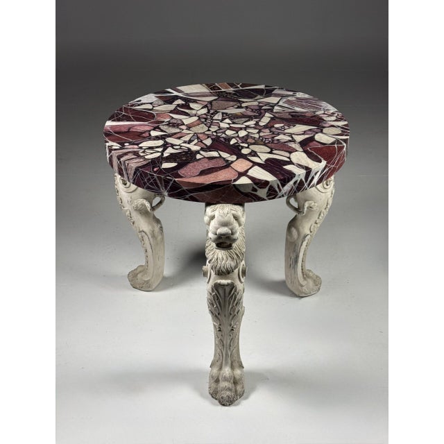 Grand Tour Style Center Table in Faux Marble For Sale - Image 9 of 18