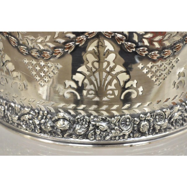 Sheffield Silver Co. Antique English Sheffield Sterling Silver Mounted Silver Plated Champagne Bottle Coaster For Sale - Image 4 of 12