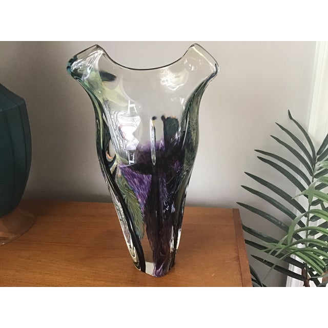 David Lotton 2000s Signed David Lotton Art Glass Vase For Sale - Image 4 of 12