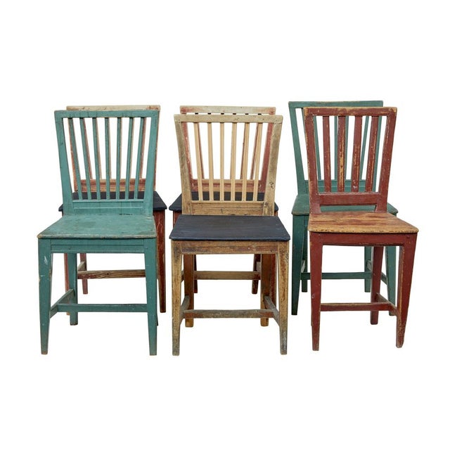 Painted Pine Harlequin Dining Chairs, 1860, Set of 6 For Sale - Image 11 of 15