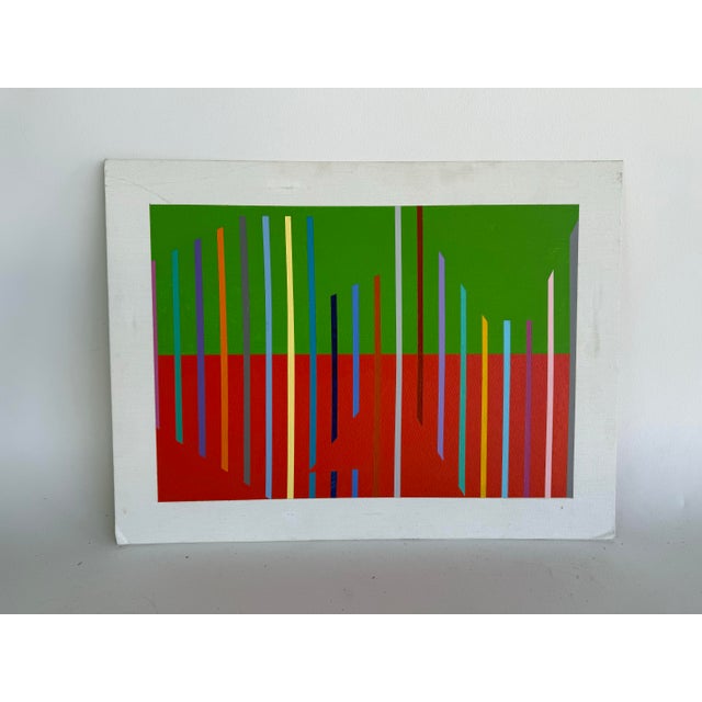 1981 Hard Edge Acrylic on Board Signed Millie Forster For Sale In Miami - Image 6 of 9