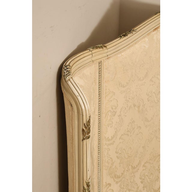 Antique French Louis XVI Style Painted & Upholstered Full Size Bed Frame For Sale - Image 13 of 18
