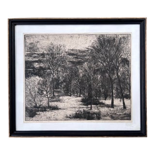 “The Four Seasons. Autumn” Moishe Smith 1957 Signed and Numbered Etching Print- Framed For Sale