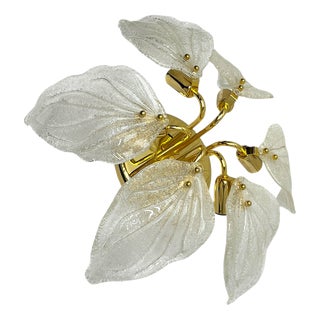 Murano Glass Leaf Flush Mount by Novaresi, Italy, 1970s For Sale