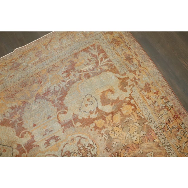 Textile 19th Century Antique Zabihi Collection Square Agra Pictorial Animal Rug For Sale - Image 7 of 10