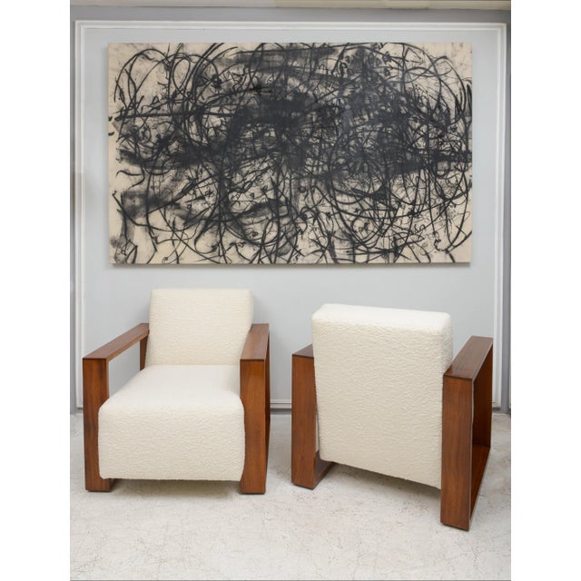 Textile Monica Perez "Yes" Original Charcoal on Canvas 2023 For Sale - Image 7 of 11