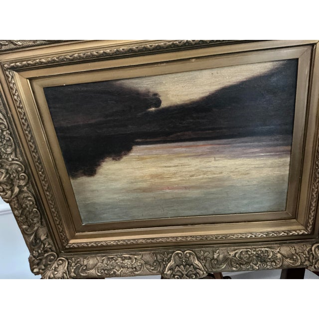 English Antique Tonalist Landscape Oil Painting in Ornate Guilt Frame For Sale - Image 3 of 8