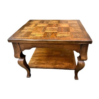 Altavista Lane Vintage Oak French Country Side Table - Late 20th Century For Sale