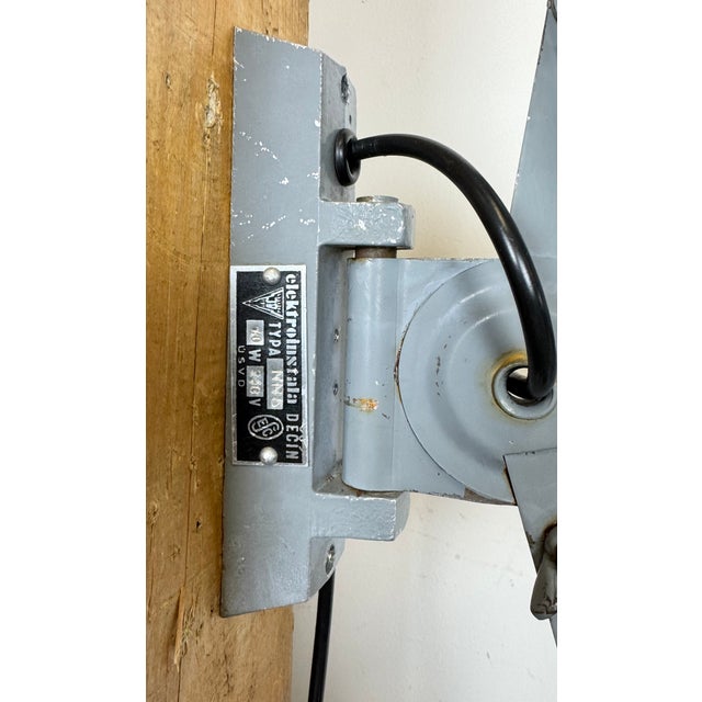 Industrial Scissor Wall Lamp from Elektroinstala, 1960s For Sale - Image 13 of 18