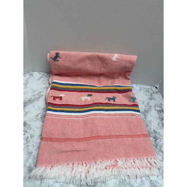 1980s Vintage Bohemian Embroidered All Cotton Tablecloth or Throw For Sale - Image 5 of 11