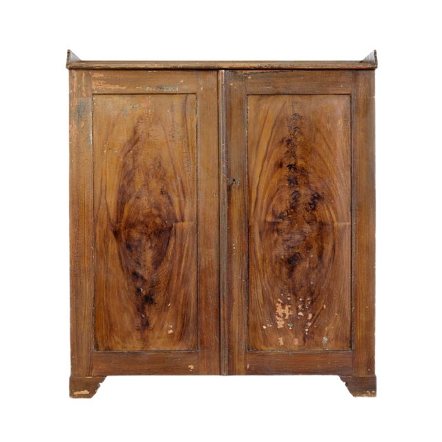 Swedish Rustic Painted Pine Cupboard, 1800s For Sale