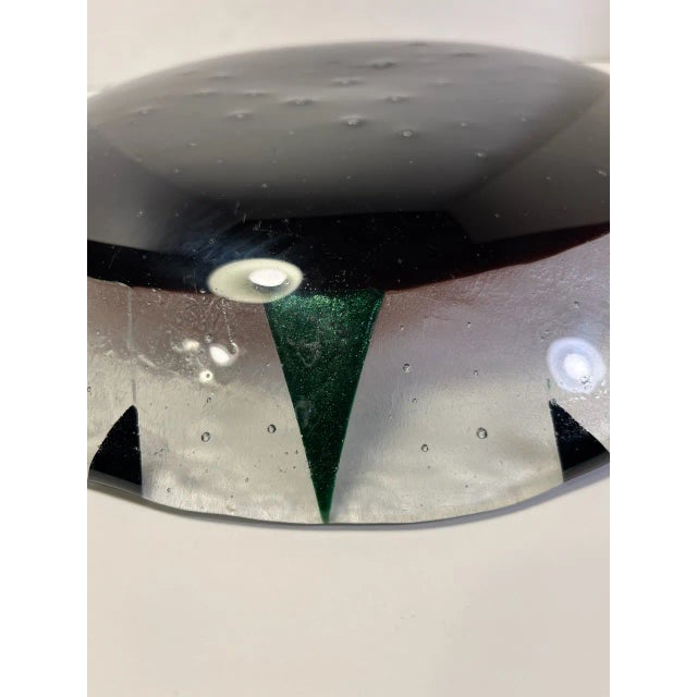 Glass 1989 Fused Matte Art Glass Mermaid & Dolphins Platter, Signed For Sale - Image 7 of 11