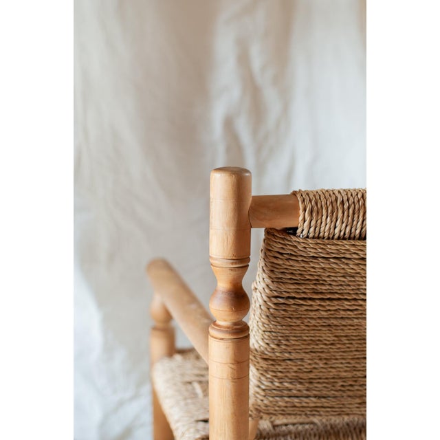 Wooden and Rope Chairs by Adrien Audoux & Frida Minet, 1960s, Set of 2 For Sale - Image 4 of 7