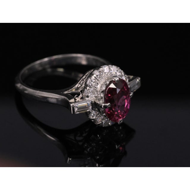 Late 20th Century 1.98ct Gia Thai Untreated - No Heat Ruby & 0.49ct Diamond Platinum Ring Size 7 For Sale - Image 16 of 18