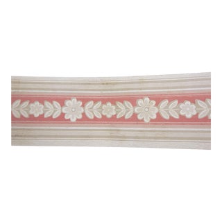Vintage 1940's Wallpaper Sriped Border Pink & Taupe For Sale