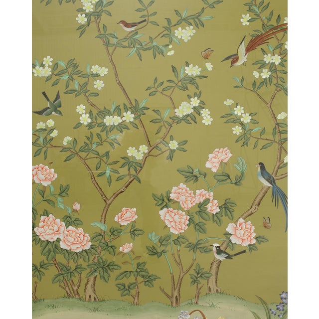 Chelsea House Inc Pair of Chelsea House Edgedale Chinoiserie Painted Silk Panels For Sale - Image 4 of 18