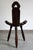 Mid-Century Modern Brutalist Tripod Chair in Carved Wood, France, 1960s For Sale - Image 3 of 14
