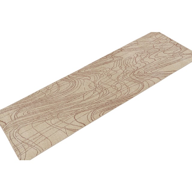 Rug & Kilim Rug & Kilim’s Contemporary Sketch Rug in Beige and Brown, 6x9 For Sale - Image 4 of 8