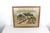 Charming 1930’s vintage crewel embroidery art of a cottage and flowers in a wood frame with wood matting and glass front....