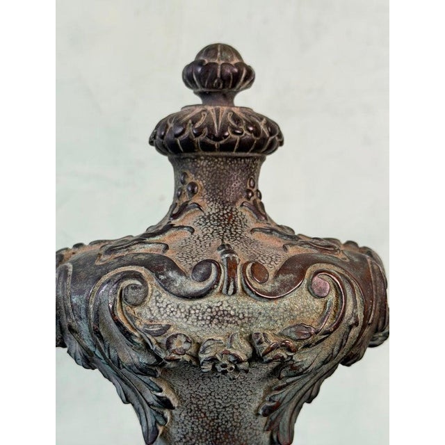Metal 19th Century Cast Iron Finial With Baroque Revival Ornamentation For Sale - Image 7 of 9