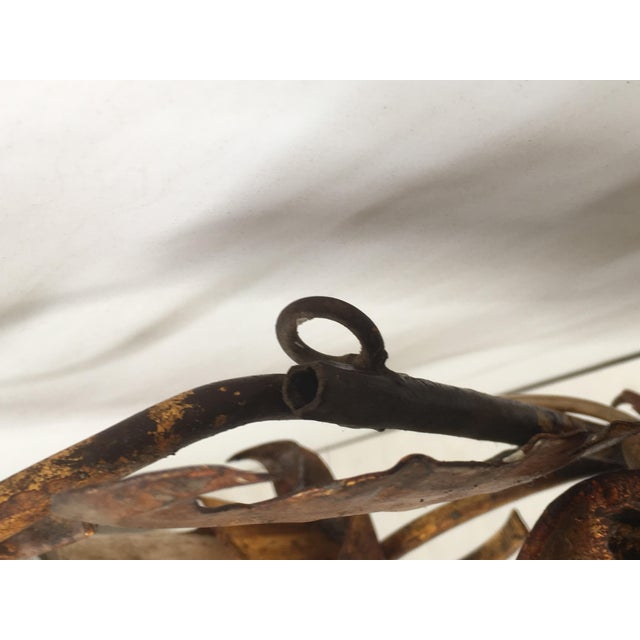 Metal Sculpture Metal Sconces Leaves Design, 1950s, French For Sale - Image 7 of 8