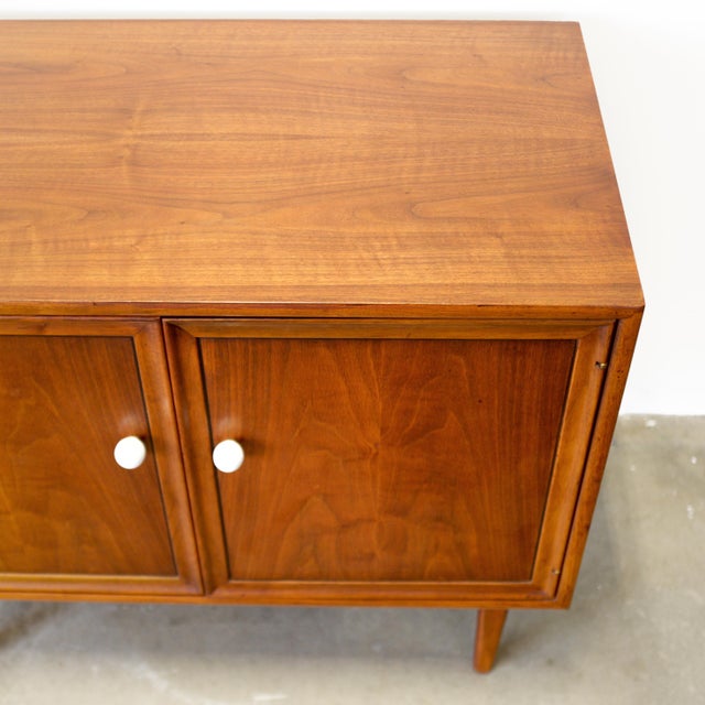 Drexel "Declaration" Walnut Record Cabinet / Small Sideboard Designed by Stewart MacDougall & Kipp Stewart For Sale In Boston - Image 6 of 9