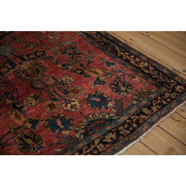 1920s Antique Persian Sarouk Floral Palmette Ruby Wool Rug For Sale - Image 9 of 11