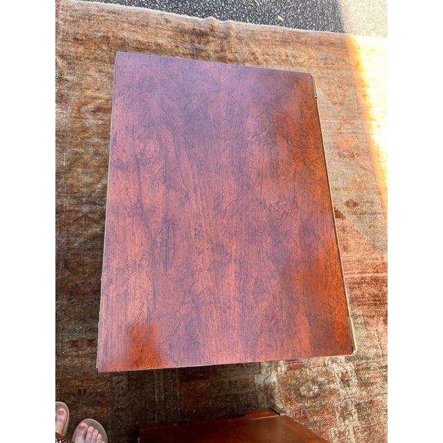 1970s 1970s Vintage Burl and Brass Chinoiserie Nightstands - a Pair For Sale - Image 5 of 12