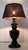 1990s Vintage Table Lamp with Brown Chestnut Wood Base and Brown Fabric Shade, 1990s For Sale - Image 5 of 7