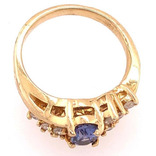 Metal 14 Karat Yellow Gold Topaz and Diamond Contemporary Ring For Sale - Image 7 of 10