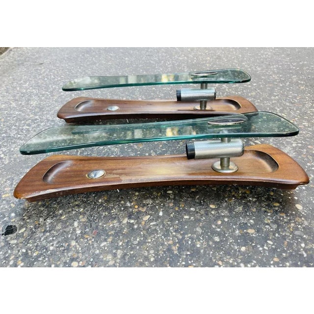 Danish Wall Lights in Rosewood and Crystal, Set of 2 For Sale - Image 6 of 10