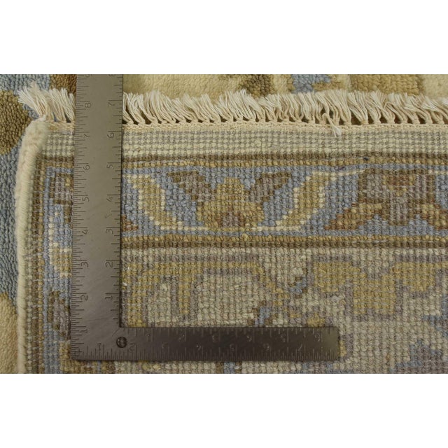 Oushak Rug 9′ X 12’1” Ivory Wool Tribal Hand-Knotted Oriental Carpet For Sale - Image 12 of 12