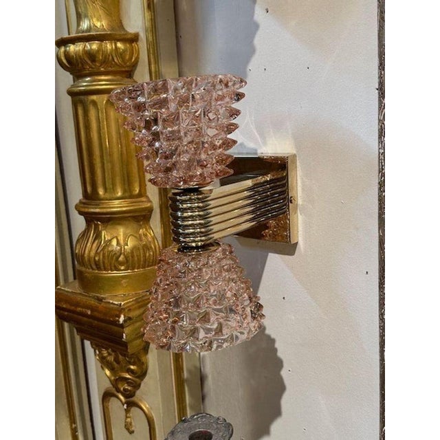 Early 21st Century Pair of Pink “Rostri” Murano Sconces For Sale - Image 5 of 5