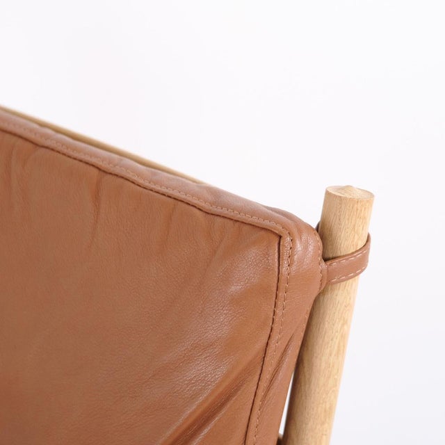 Colonial Armchair Model PJ149 in Oak with Cognac Leather by Ole Wanscher, 1949, Set of 2 For Sale - Image 8 of 13