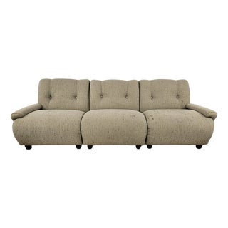 Mid-Century Modular Sofa with Three Seats in Gray Fabric, 1970s, Set of 3 For Sale