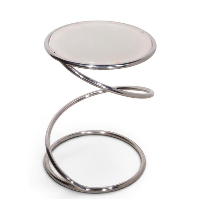 Mid-Century Modern 1970's Chrome Coil Table Att. To Rosen for Pace 1970's For Sale - Image 3 of 8