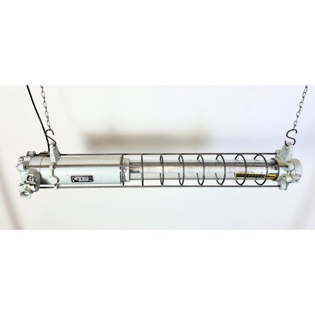 Industrial Grey Industrial Hanging Tube Light from Elektrosvit, 1980s For Sale - Image 3 of 18