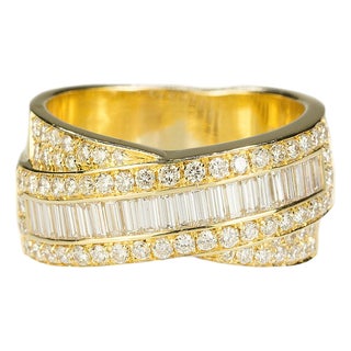 Late 20th Century Oliva Diamond Ring, Size 5 For Sale