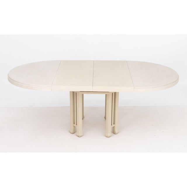 Karl Springer Style Grasscloth Dining Table For Sale In New York - Image 6 of 13
