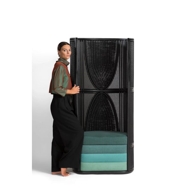 Contemporary Lisetta Black Edition Armchair by Elena Salmistraro for Bottega Intreccio For Sale - Image 3 of 5