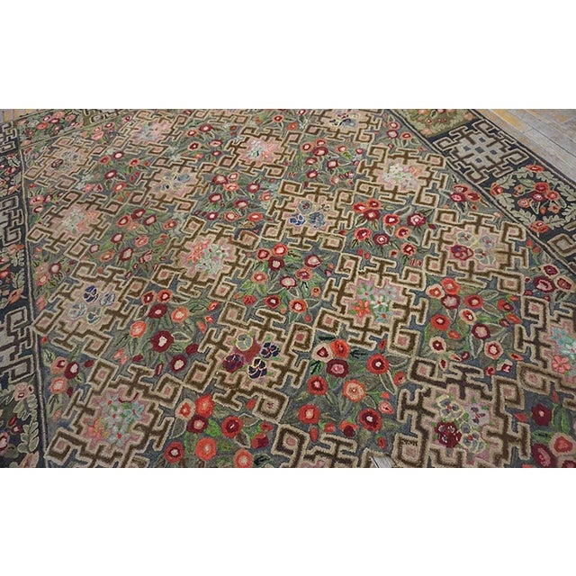 Early 20th Century American Hooked Rug 7' 3" x 9' For Sale - Image 4 of 12