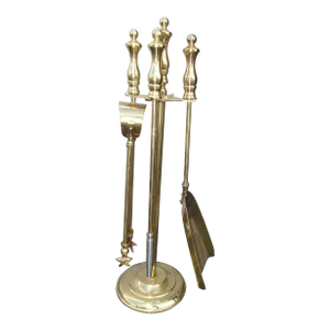 Fp 14 Vintage French Country Gold Fireplace Tools With Three Tools
