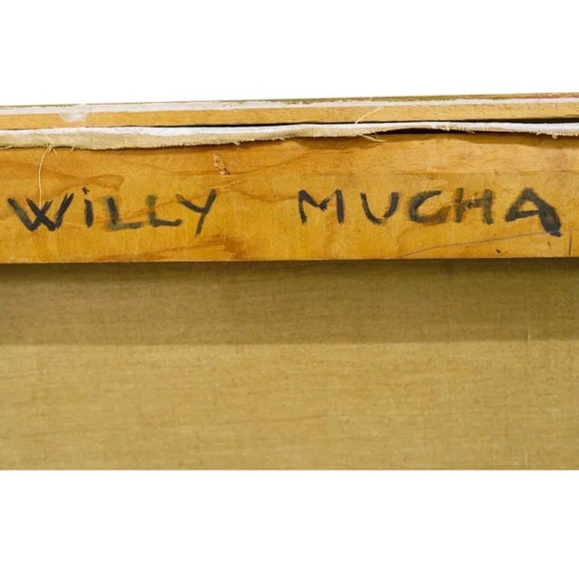 Willy Mucha, Large Polish French Abstract Expressionist Oil Painting Willy Mucha, Ecole Paris, 1963 For Sale - Image 4 of 15