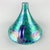 Abstract Vintage Iridescent Oil Lamp Art Glass Loop Handle Green Blue Rainbow For Sale - Image 3 of 7