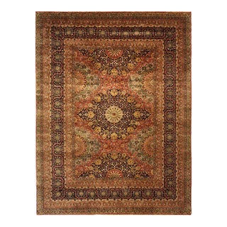 2010s Handwoven Tabriz Style Area Rug 9’0″ X 11’8″ For Sale