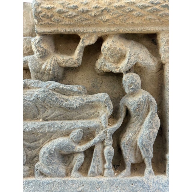 Ancient Gandharan Schist Parinirvana Relief, 2nd–4th Century Ad For Sale - Image 11 of 11