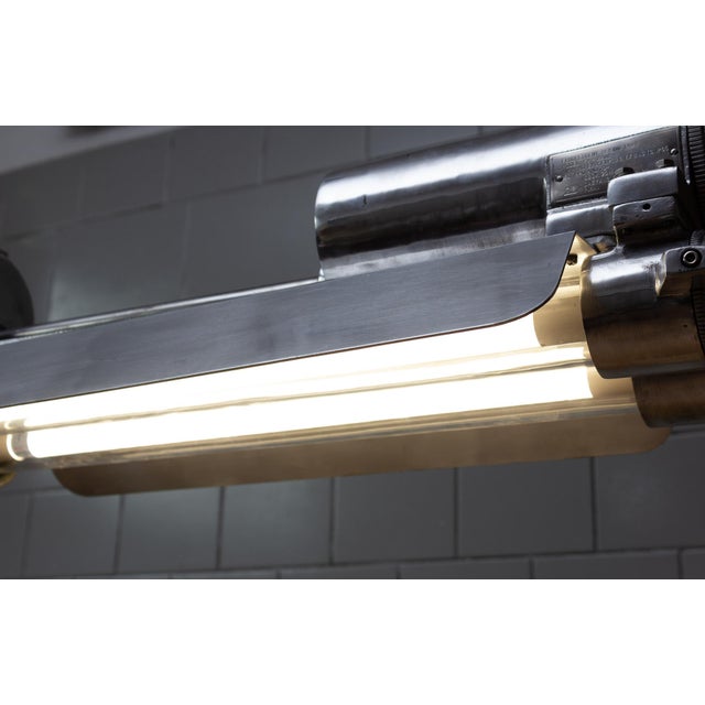 Industrial Polished Aluminium and Glass Pendant, 1970s For Sale - Image 4 of 11