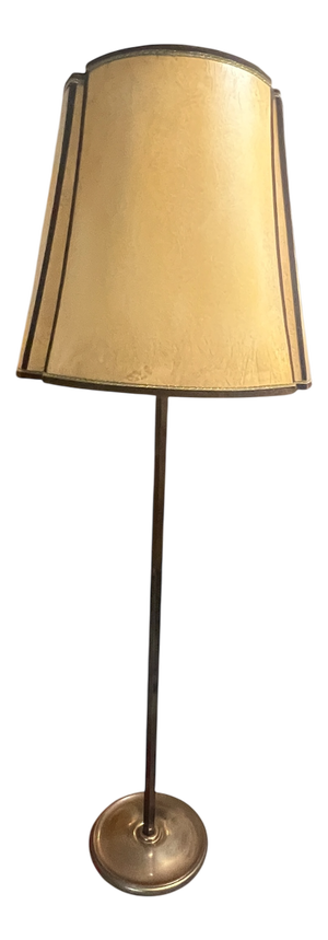 Art Deco Floor Lamp in Patinated Brass, 1930s